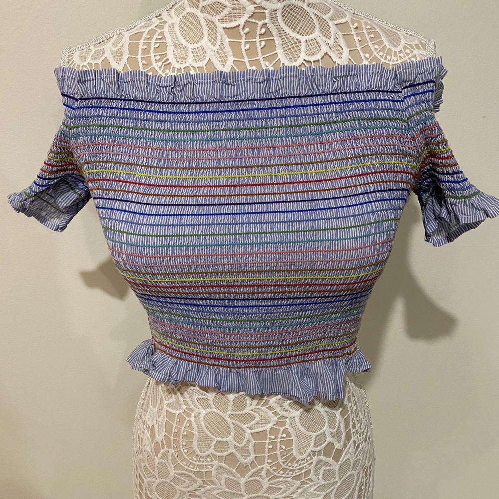 Rainbow Cinched Crop Top